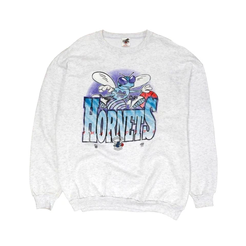 Vintage Charlotte Hornets Ravens Athletic Sweatshirt Size XL Gray 90s NBA Cover