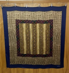 Valentino Scarf Wrap 54” Square 100% Silk Snake / Crocodile / Alligator - Picture 1 of 6