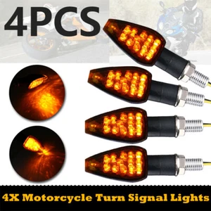 4X Motorcycle Amber LED Turn Signal Blinker Light Smoke Lens Indicators 10mm 12V - Picture 1 of 12