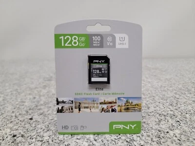 PNY 128 GB 100 MB/s UHS-I Elite SDXC Flash Card Full HD Video - Image 1 of 2