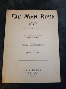 OL' MAN RIVER Vintage Sheet Music 1927 by Jerome Kern & Hammerstein II Show Boat - Picture 1 of 3