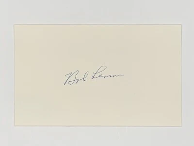 Bob Lemon Autographed Signed AUTO 3x5 Index Card BAS Indians - Image 1 of 2