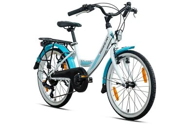 20 Zoll Mädchenfahrrad Kinderfahrrad  7 Gang Shimano RH 31cm Türkis Neu -085 - Bild 1 von 4