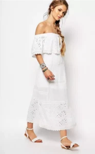 NWT Free People Most Beautiful Midi Dress Size XS Ivory Embroidered Eyelet - Picture 1 of 9