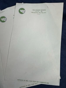 Timberwolves Note Paper Authentic WW2 Era (one Sheet) - Picture 1 of 4