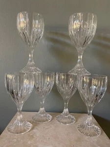 SIX (6) MIKASA Crystal PARK LANE 6.75" WATER GOBLETS Glasses 8.5 Oz. Blown Glass - Picture 1 of 10