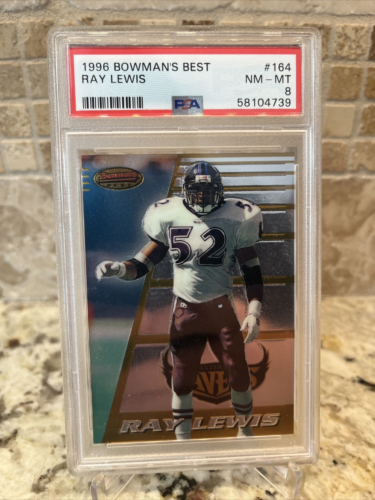 1996 Bowman's Best #164 Ray Lewis RC PSA 8 | Baltimore Ravens Rookie HOF