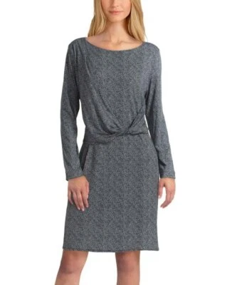 Vestido de cóctel HALSTON H negro melange frente torcido elástico tejido vaina S = 4/6 Foto 1 de 4