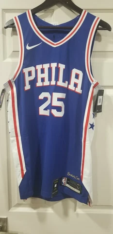 NWT NIKE Philadelphia 76ers Simmons Authentic Vaporknit Jersey S 40 AV2688-495 Cover