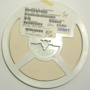 10nF 25V X7R 0402 SMD KEMET C0402C103K3RAC ROHS Cap. [full reel = 10000pcs] - Picture 1 of 1