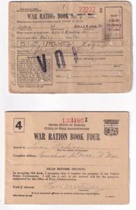 Office Price Administration War Ration Book Three #22222 S & Book Four #133486 Z - Picture 1 of 8