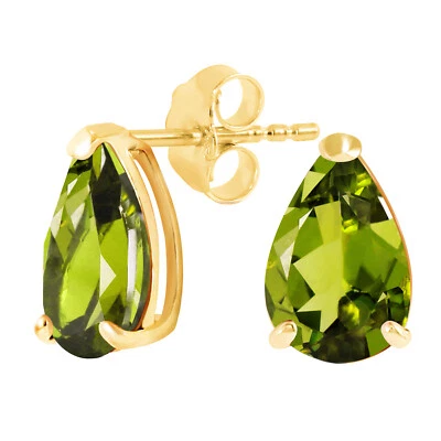 3 CTW 14K Solid Gold Art Of Love Peridot Earrings - Image 1 of 4