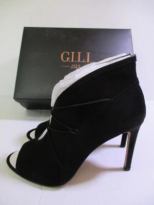 NEW G.I.L.I. Kaarina Black Peep Toe Bootie 4" Heels Woman's Size 9.5 M - Image 1 of 2