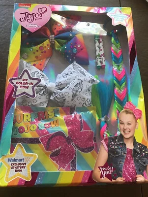 JoJo Siwa "Juego de accesorios de lujo" 3 lazos grandes y cola de caballo pieza de cabello lazo misterioso Foto 1 de 4