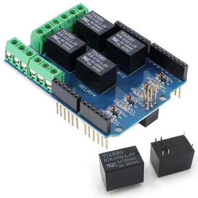 4 Channel 5V Relay Shield Module for Arduino UNO R3 Relay Shield Interface 4 Fou - Image 1 of 4