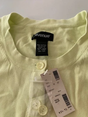 Nuevo con etiquetas Cárdigan Amarillo Suéter Estilo Abuela Mujer Talla Grande 22/24 Algodón Nylon Foto 1 de 4