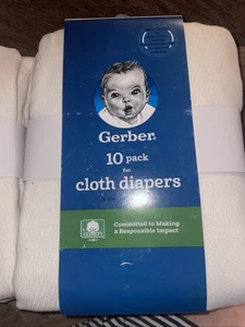 3 Packs Gerber Cotton Flat Cloth Diapers 10 Pack White 20"x 14" NEW - Picture 1 of 2