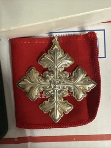 Reed & Barton 1997 Sterling Silver Cross Ornament w/ Original Packaging IN BOX - Picture 1 of 8