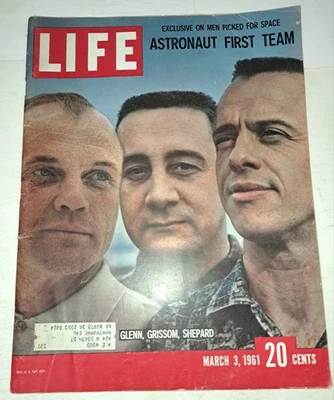 Vintage LIFE MAGAZINE March 3 1961 First Astronauts Glenn Grissom Shepard - Image 1 of 4