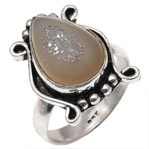 Golden Window Sunshine Drusy Gemstone Handmade Silver "8" - Picture 1 of 8