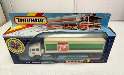 MATCHBOX K-24 MERCEDES BENZ REFRIGERATION TRUCK SUPER KINGS 7 UP VINTAGE 1986 - Image 1 of 4