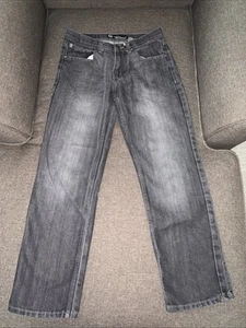 Akademiks Boys Jeans 16 Black Stone Wash ~ 100% Cotton ~ Straight Denim 28x28 - Picture 1 of 7