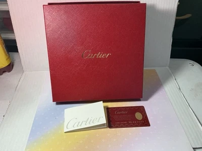 CARTIER Red Outer Empty Gift Box Cardboard belt Square Booklet,Authenticity Card - Image 1 of 4