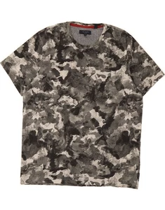 TED BAKER Mens T-Shirt Top Size 5 XL Grey Camouflage Cotton BJ01 - Picture 1 of 3