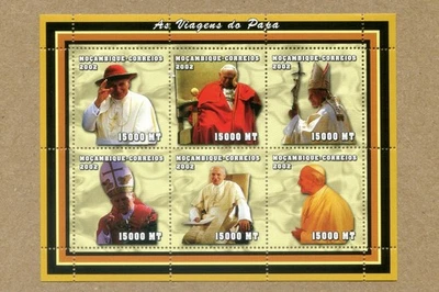MOCAMBIQUE-Mozambique, 2002 JOHN PAUL II, 6x15000MT MINISHEET #B24 - Image 1 of 2
