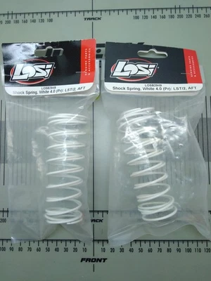 LOSB2949	LOSI LST/2, AFT Shock Springs, White 4.0 (2Prs) New In Package See Pics - Image 1 of 4