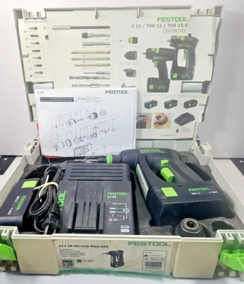 FESTOOL C12 CE NC C45 PLUS EUA N° 364178 FEITO NA ALEMANHA BROCA NO ESTOJO PLUS - Imagem 1 de 4
