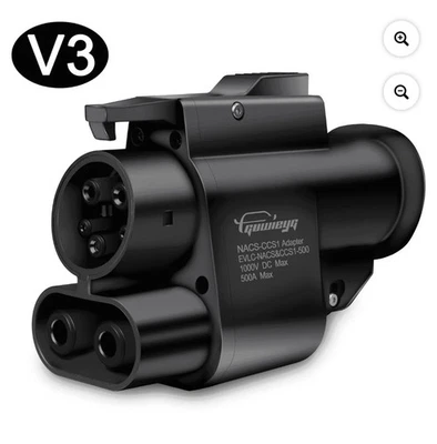 Adaptador NACS a CCS1, V3 500A/1000V, carga Rivian/Ford en supercargadores Tesla Foto 1 de 4