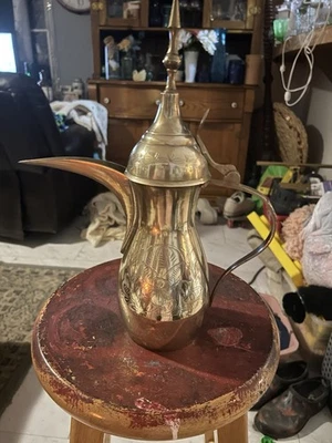 Cafetera/tetera DALLAH de colección de Arabia Saudita 13,5 árabe beduino de Oriente Medio Foto 1 de 4
