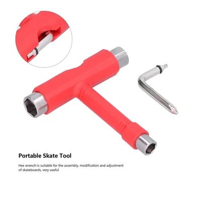 Herramienta de Skate Multifunción Portátil Monopatín Tipo Llave Hexagonal Kit Sujetador Herrajes Foto 1 de 4