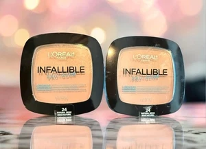 2 x L’OREAL PARIS Infallible Pro-Glow Longwear Pressed Powder 24 NATURAL BEIGE - Picture 1 of 1