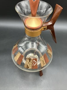 MCM Inland Glass Atomic Coffee Carafe On Warming Stand Space Age - Picture 1 of 8