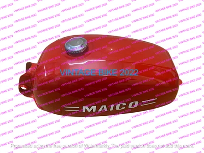 Tanque de gasolina de combustible de acero rojo Maico MD 250 1971-83 + tapa/apto para Foto 1 de 4