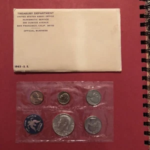 1965 - S.S. US Mint Set Uncirculated OGP Envelope And Insert From Mint Director - Picture 1 of 2