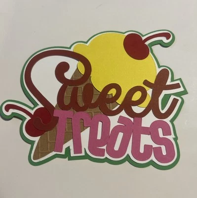 Sweet Treats Ice Cream Word Title Paper Piece Handmade For  Scrapbooking & Cards - Image 1 of 4