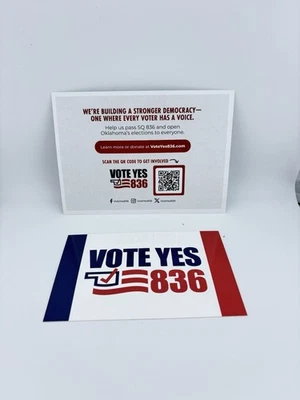 NOVO Adesivo Decalque Político Vote Sim SQ 836 Campanhas Oklahoma - Imagem 1 de 4
