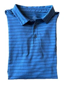 c9 by Champion Duo Dry Golf Polo Blue & Black Striped Shirt Men's XXL 2XL Casual - Picture 1 of 8