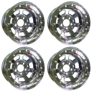 NEW 15x8" BEADLOCK RACING WHEEL SET,CHROME,5 X 5",BS 5",CHEVY,BUICK,GM,OLDS,GMC - Picture 1 of 1