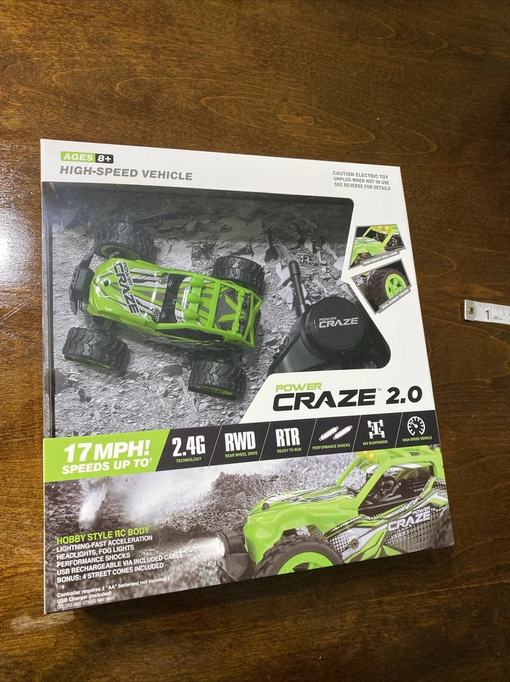 Power Craze 2.0 Mini RC Car With Remote Control Green 2021