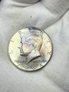 1964 Kennedy Half Dollar, Gem Monster Toned BU B157 - Picture 1 of 2