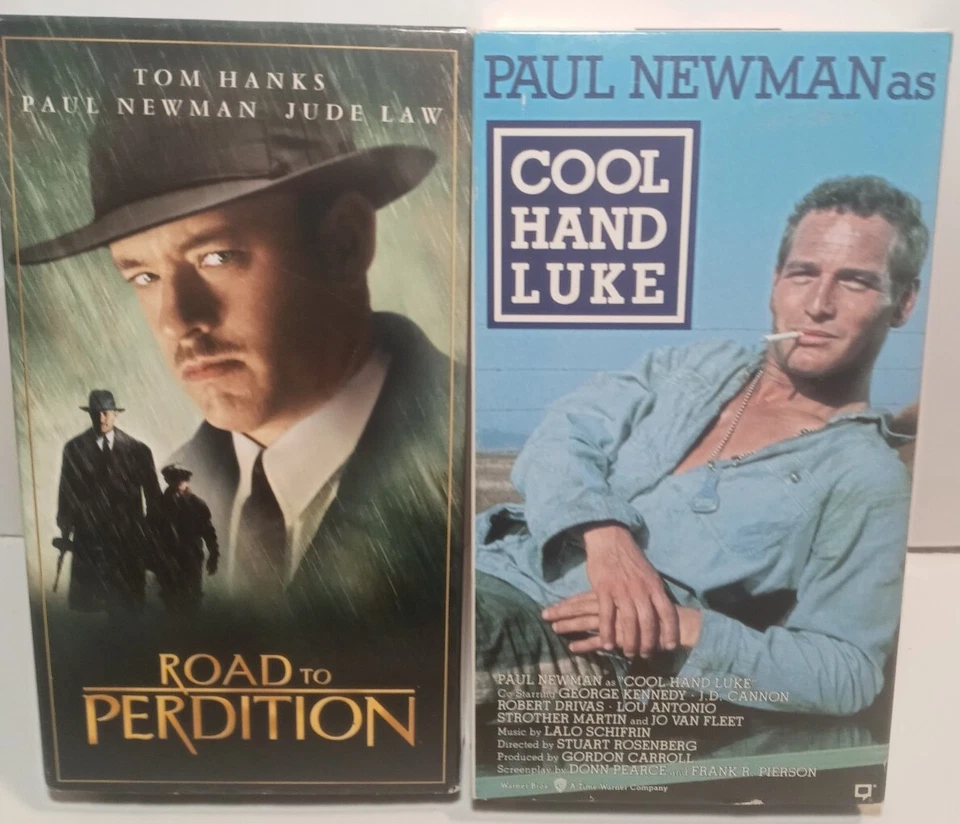 2 VHS Tapes Road to Perdition & Cool Hand Luke Tom Hanks and Paul Newman - Image 1 of 4