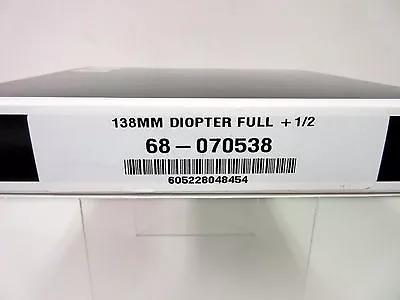 New Schneider 138mm +1/2 Full Field Diopter Lens Close-up Filter MFR # 68-070538 - Image 1 of 2