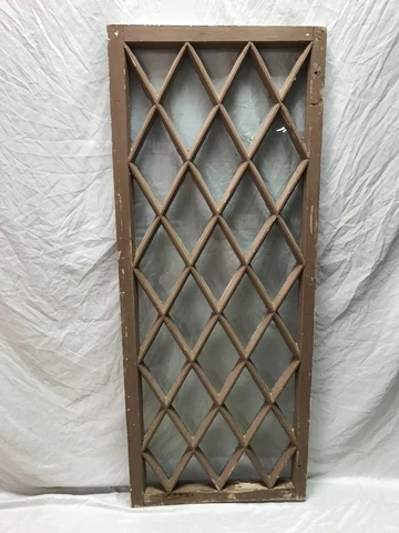 Antique 35 Lite Shabby Diamond Pane Casement Window 20x50 VTG 981-23B Cover