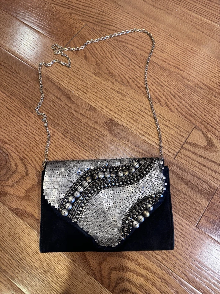 Клатч с блестками сумка через плечо цепочка из бисера богемное выходная сумка Urban Outfitters - Изображение 1 из 4