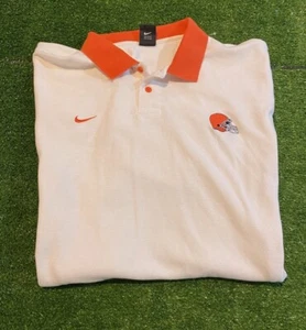 Vintage Cleveland Browns shirt mens 2XL white orange nike polo NFL Y2K RK - Picture 1 of 13