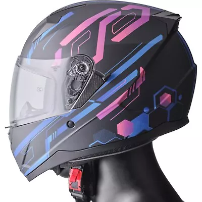 GMS Motorrad Helm Größe M - Hexago schwarz-blau-violett matt - Bild 1 von 4